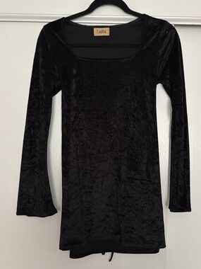 Vintage Black Velvet Tunic/Mini Dress